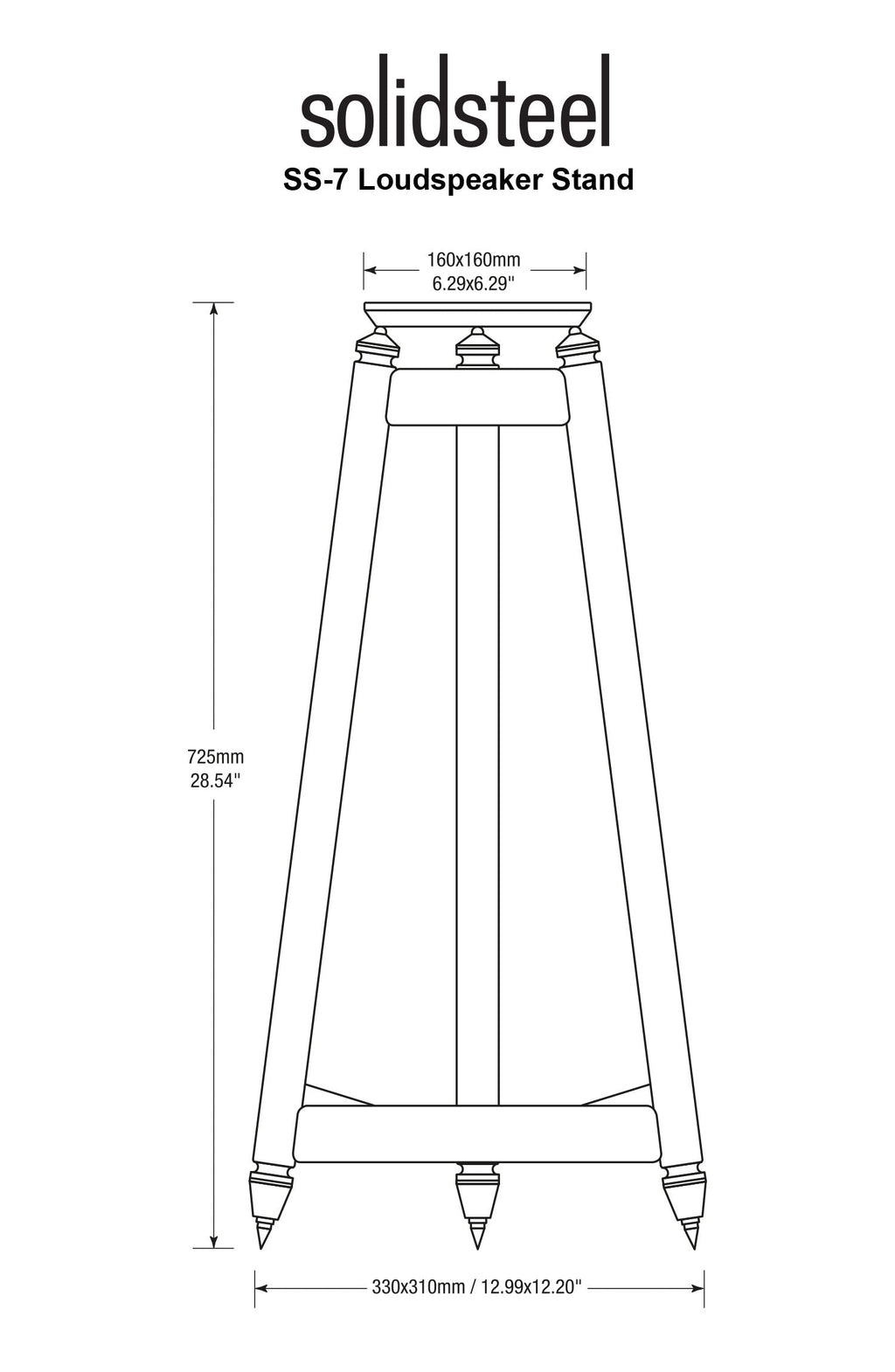 SolidSteel SS-7 Vintage Hi-Fi Speaker Stands (Pair)